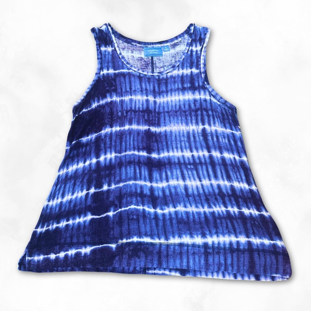 💙 Simply Vera Wang Blue Tie-Dye Tank Top | Petite Large